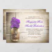 Invitation rustic mason jar rehearsal (Devant / Derrière)