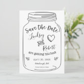Invitation Rustic Mason Jar Sauvez la date avec la photo (Debout devant)