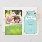 Invitation Rustic Mason Jar sur l'écorce Mariage illustré (Devant)