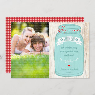 Invitation Rustic Mason Jar sur l'écorce Mariage illustré