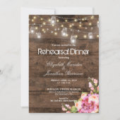 Invitation Rustic Mason Jars illumine le dîner de répétition (Devant)