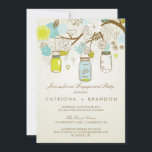 INVITATION RUSTIC MASON JARS PARTICIPATION AU PRINTEMPS INVIT<br><div class="desc">RUSTIC MASON JARS ENGAGEMENT PRINTEMPS INVITATION PARTI</div>