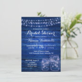 Invitation Rustic Mason Jars Soirée Fête des mariées Mariage (Debout devant)