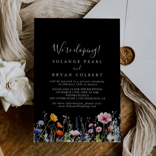 Invitation Rustic Meadow Botanical Elopement Reception