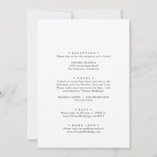 Invitation Rustic Meadow Botanical Front & Back Wedding (Dos)