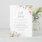 Invitation Rustic Meadow Botanical I Do BBQ Engagement Party (Debout devant)