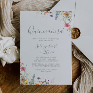 Invitation Rustic Meadow Botanical Quinceañera