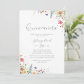 Invitation Rustic Meadow Botanical Quinceañera (Debout devant)