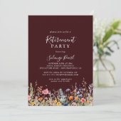 Invitation Rustic Meadow Botanical Retirement Party (Debout devant)