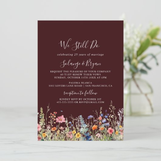 Invitation Rustic Meadow Botanical We Still Do Vow Renewal (Debout devant)