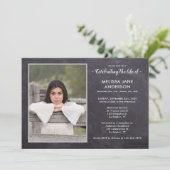 Invitation Rustic Memorial Photo Célébration Des Funérailles  (Debout devant)