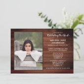 Invitation Rustic Memorial Service Célébration De La Vie Phot (Debout devant)