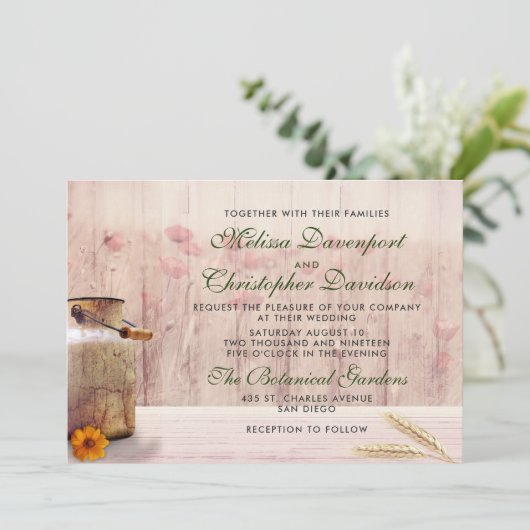 Invitation Rustic Milk (Debout devant)