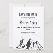 Invitation Rustic Minimalist Mountain Peak Elk Enregistrer la (Devant)
