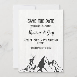 Invitation Rustic Minimalist Mountain Peak Elk Enregistrer la