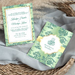 Invitation Rustic Mint Green Parties scintillant Filigree Mar<br><div class="desc">Éblouissez vos invités avec cet invitation de mariage élégant avec un beau motif fleuri avec "Bismillah" en calligraphie arabe. Ajoutez simplement les détails de votre événement sur ce modèle convivial pour en faire une invitation unique.</div>