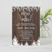 Invitation Rustic Miss À Mme Fête des mariées Des Pins De Boi (Debout devant)