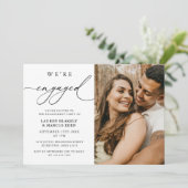 Invitation Rustic Modern Photo Nous sommes engagés Engagement (Debout devant)