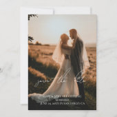 Invitation Rustic Modern Script Mariage Photo Enregistrer la  (Devant)