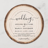 Invitation Rustic Modern Wood Natural Elegant Barn Wedding (Devant)