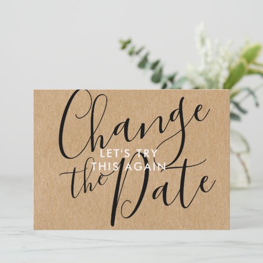 Invitation Rustic Modifier la date reportée Annulation du scr (Debout devant)