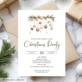 Invitation Rustic Moss Green Beige Nordic Christmas Party