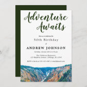 Invitation Rustic Mountain Adventure attend la fête d'anniver (Devant / Derrière)