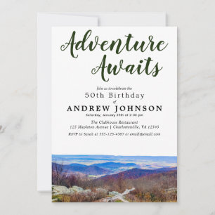 Invitation Rustic Mountain Adventure attend la fête d'anniver
