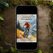 Invitation Rustic Mountain Bike Aquarelle Anniversaire