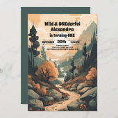 Invitation Rustic Mountain Forest À feuillage persistant 1er  (Devant / Derrière)