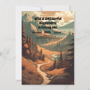 Invitation Rustic Mountain Forest À feuillage persistant 1er