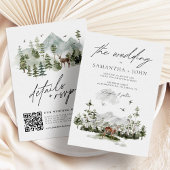 Invitation Rustic Mountain Forest Boho Détails du Mariage et