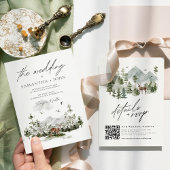 Invitation Rustic Mountain Forest Boho Détails du Mariage et
