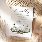 Invitation Rustic Mountain Forest Boho Détails du Mariage et