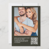 Invitation Rustic Mountain Forest Code QR Mariage À feuillage (Dos)