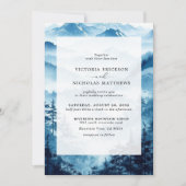 Invitation Rustic Mountain Forest Evergreen Tree Wedding (Devant)