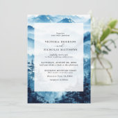 Invitation Rustic Mountain Forest Evergreen Tree Wedding (Debout devant)