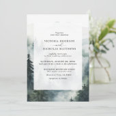 Invitation Rustic Mountain Forest Evergreen Tree Wedding (Debout devant)