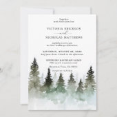 Invitation Rustic Mountain Forest Evergreen Tree Wedding (Devant)