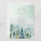 Invitation Rustic Mountain Forest Evergreen Tree Wedding (Devant)