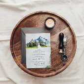 Invitation Rustic Mountain Forest Evergreen Tree Wedding