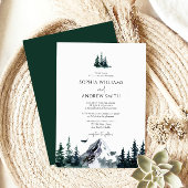 Invitation Rustic Mountain Forest Evergreen Tree Wedding
