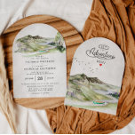 Invitation Rustic Mountain Forest Evergreen Tree Wedding<br><div class="desc">Célébrez votre amour entouré par la beauté de la nature avec ces invitations de mariage À feuillage persistant d'arbre de la forêt de montagne rustique. Doté d'un paysage aquarelle peint à la main de montagnes sereines, de verdures vertes luxuriantes et d'un lac paisible, ce design d'invitation voûté donne le ton...</div>