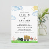 Invitation Rustic Mountain Forest Evergreen Tree Wedding (Debout devant)