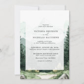 Invitation Rustic Mountain Forest Evergreen Tree Wedding (Devant)