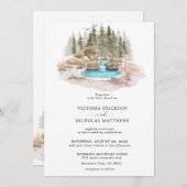 Invitation Rustic Mountain Forest Evergreen Tree Wedding (Devant / Derrière)