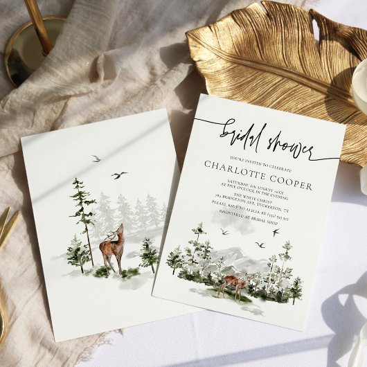 Invitation Rustic Mountain Forest Outdoor Bridal Shower