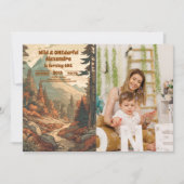 Invitation Rustic Mountain Forest Photo 1er anniversaire (Devant)