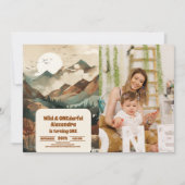 Invitation Rustic Mountain Forest Photo 1er anniversaire (Devant)