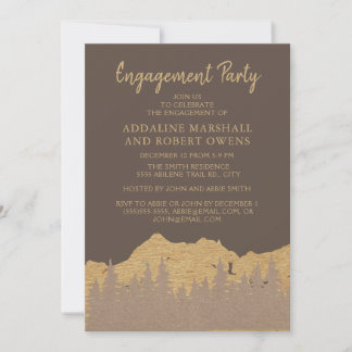 Invitation Rustic Mountain Forest Pine Trees Partie d'engagem